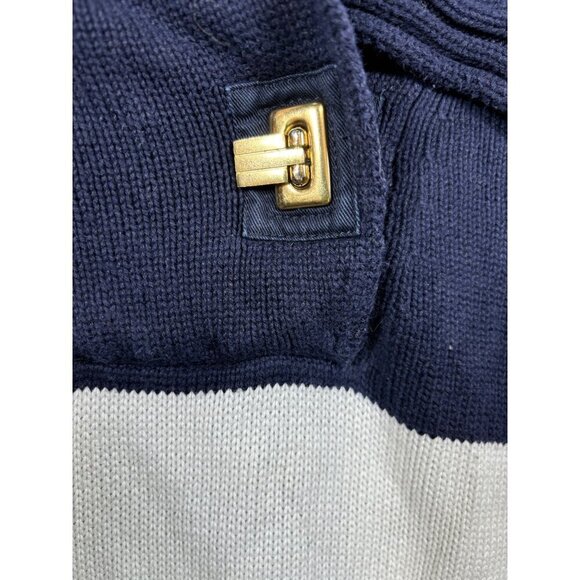 Lauren Ralph Lauren LRL Womens Striped Knit Sweater Sz L Blue Casual - Picture 4 of 5